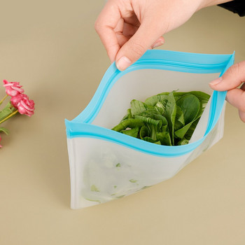 Многократна PEVA торбичка за храна Фризер Храна Плодове Зеленчуци Запечатана торбичка Непропусклив горен кухненски органайзер Свежи затворени торбички Без BPA