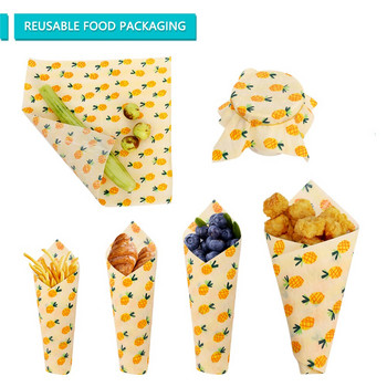 Опаковка за храна от пчелен восък Екологично покритие за храна за многократна употреба Устойчив печат Смола от дърво, растителни масла Опаковки за съхранение на закуски