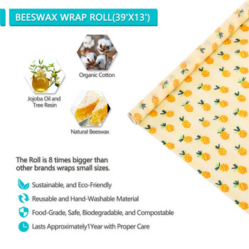 Опаковка за храна от пчелен восък Екологично покритие за храна за многократна употреба Устойчив печат Смола от дърво, растителни масла Опаковки за съхранение на закуски