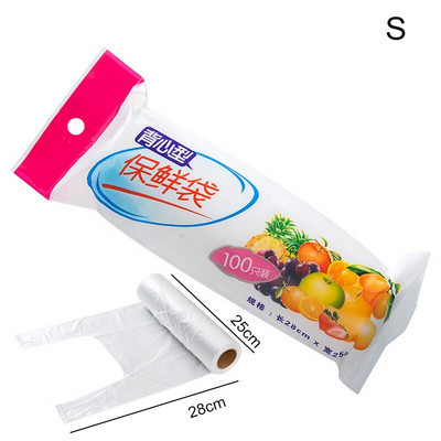 Saci de depozitare a alimentelor, sigilare cu vid din plastic, saci transparente de economisire a alimentelor, ambalaje alimentare, accesorii pentru casa, non-toxice, 100 buc/rola