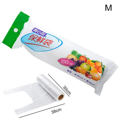 Saci de depozitare a alimentelor, sigilare cu vid din plastic, saci transparente de economisire a alimentelor, ambalaje alimentare, accesorii pentru casa, non-toxice, 100 buc/rola
