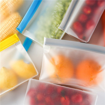 PEVA чанта за съхранение на храна Непропусклива горна стойка за многократна употреба Фризер Сандвич Заключване с цип Силиконова чанта за консервиране на храна Кухненски органайзер