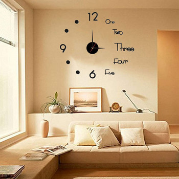 3D стенен часовник Светещи стенни часовници без рамки Направи си сам цифров часовник Стикери за стена Безшумен часовник за дома Всекидневна Декорация на стена на офис