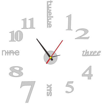 3D falióra Világító keret nélküli faliórák Barkácsolás digitális óra fali matricák Csendes óra otthoni nappaliba Irodai fali dekoráció