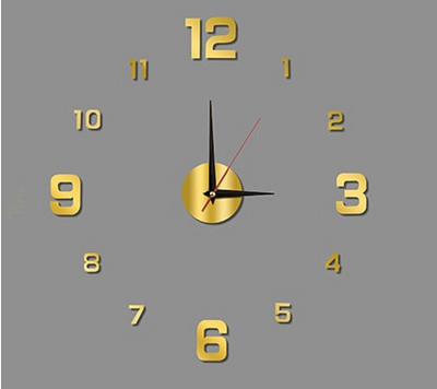 Uus helendav seinakell suur käekell Horloge 3D DIY akrüülpeegel Kleebised Kvarts Duvar Saat Klock Moodne Mute äratuskell