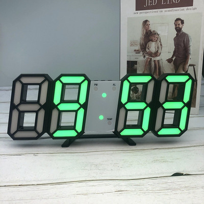LED digitális falióra 3 fokozatú fényerővel Ébresztőóra Falióra Falióra Lakásdekoráció