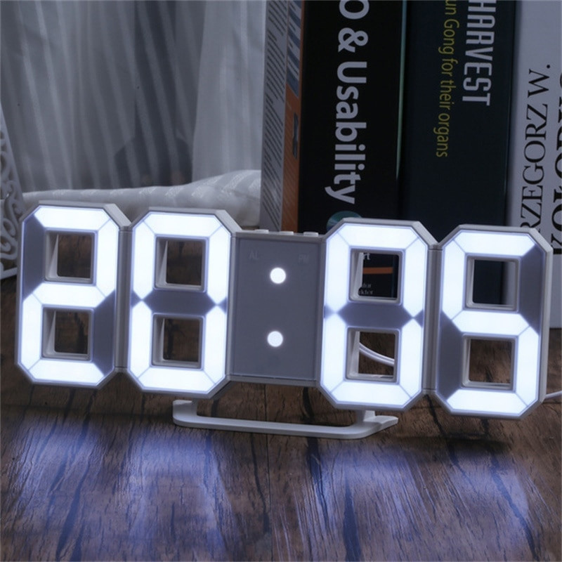 LED digitális falióra 3 fokozatú fényerővel Ébresztőóra Falióra Falióra Lakásdekoráció