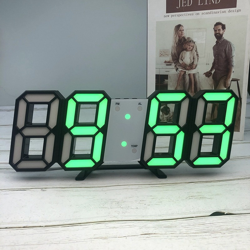 LED digitális falióra 3 fokozatú fényerővel Ébresztőóra Falióra Falióra Lakásdekoráció