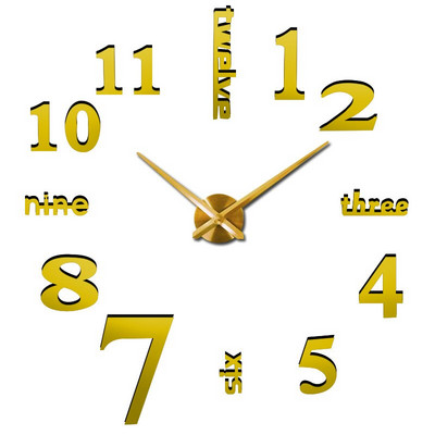 2022 Design modern Ceas mare de perete 3D DIY Ceasuri cuarț Ceasuri de modă Autocolante acrilice cu oglindă Living Decor Home Decor Horloge
