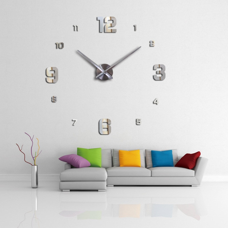 2022 Design modern Ceas mare de perete 3D DIY Ceasuri cuarț Ceasuri de modă Autocolante acrilice cu oglindă Living Decor Home Decor Horloge
