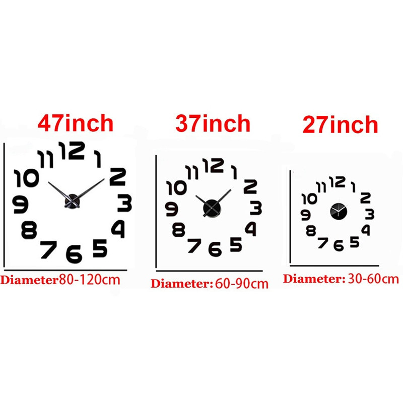 2022 Design modern Ceas mare de perete 3D DIY Ceasuri cuarț Ceasuri de modă Autocolante acrilice cu oglindă Living Decor Home Decor Horloge