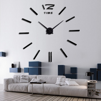 разпродажба стенен часовник часовници часовници 3d Направи си сам акрилни огледални стикери Всекидневна Кварцова игла Европа horloge безплатна доставка