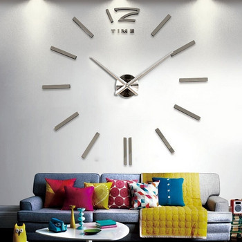разпродажба стенен часовник часовници часовници 3d Направи си сам акрилни огледални стикери Всекидневна Кварцова игла Европа horloge безплатна доставка
