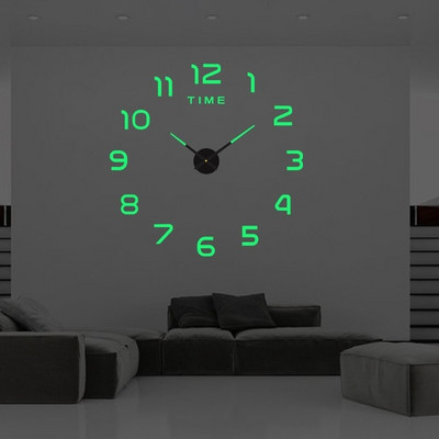 Liels 3D sienas pulkstenis Gaismas klasiskais sienas pulksteņi DIY digitālais pulkstenis sienas uzlīmes Klusais pulkstenis mājas viesistabas galda dekorēšanai