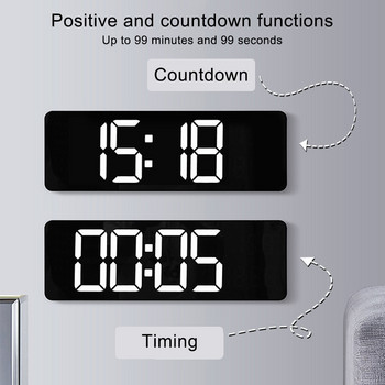 Голям LED дигитален стенен часовник Tamea Дистанционно управление Температура Дата Седмица Дисплей Памет Таблица Стенни двойни електронни будилници
