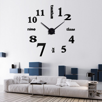 нови кварцови стенни часовници модни часовници 3d истински голям стенен часовник бърз огледален стикер Направи си сам декор за хол безплатна доставка