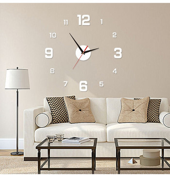 Τρισδιάστατο ρολόι τοίχου Φωτεινό χωρίς πλαίσιο Ψηφιακό ρολόι DIY Αυτοκόλλητα τοίχου Ρολόγια τοίχου Αθόρυβο ρολόι για το σπίτι Σαλόνι Διακόσμηση τοίχου γραφείου