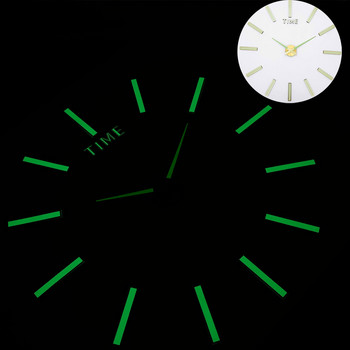 Нов светещ стенен часовник Голям часовник Horloge 3D Направи си сам Акрилни огледални стикери Кварцов Duvar Saat Klock Modern Mute