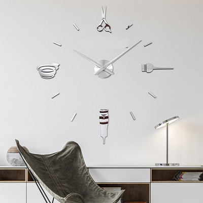 Új világító falióra nagy óra Horloge 3D DIY akril tükör matricák kvarc Duvar Saat Klock modern némítás