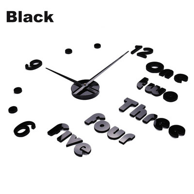 Új világító falióra nagy óra Horloge 3D DIY akril tükör matricák kvarc Duvar Saat Klock modern némítás