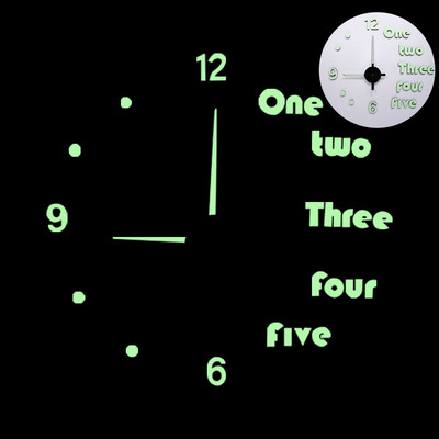 Új világító falióra nagy óra Horloge 3D DIY akril tükör matricák kvarc Duvar Saat Klock modern némítás