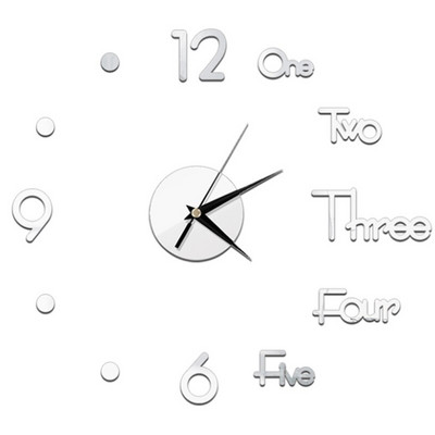 Ceas de perete luminos 3D Ceasuri de perete digitale fără cadru Autocolante de perete acrilice DIY Ceas silentios din cuarț pentru decorarea peretelui de acasă la birou