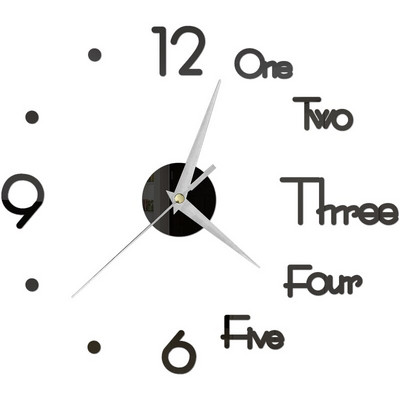 Ceas de perete luminos 3D Ceasuri de perete digitale fără cadru Autocolante de perete acrilice DIY Ceas silentios din cuarț pentru decorarea peretelui de acasă la birou