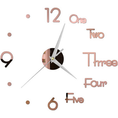 Ceas de perete luminos 3D Ceasuri de perete digitale fără cadru Autocolante de perete acrilice DIY Ceas silentios din cuarț pentru decorarea peretelui de acasă la birou