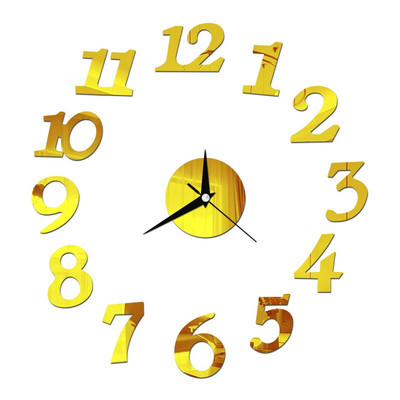 Ceas de perete luminos 3D Ceasuri de perete digitale fără cadru Autocolante de perete acrilice DIY Ceas silentios din cuarț pentru decorarea peretelui de acasă la birou