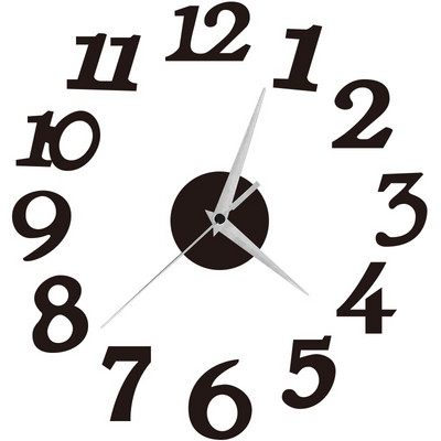 Ceas de perete luminos 3D Ceasuri de perete digitale fără cadru Autocolante de perete acrilice DIY Ceas silentios din cuarț pentru decorarea peretelui de acasă la birou