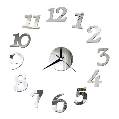 Ceas de perete luminos 3D Ceasuri de perete digitale fără cadru Autocolante de perete acrilice DIY Ceas silentios din cuarț pentru decorarea peretelui de acasă la birou