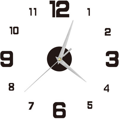 Ceas de perete luminos 3D Ceasuri de perete digitale fără cadru Autocolante de perete acrilice DIY Ceas silentios din cuarț pentru decorarea peretelui de acasă la birou