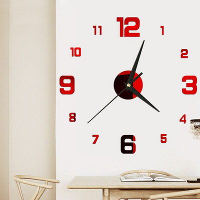 Ceas de perete luminos 3D Ceasuri de perete digitale fără cadru Autocolante de perete acrilice DIY Ceas silentios din cuarț pentru decorarea peretelui de acasă la birou