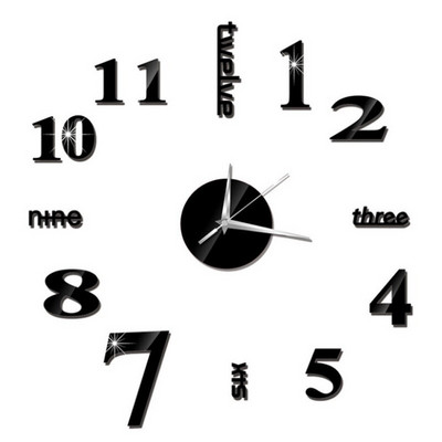 Ceas de perete luminos 3D Ceasuri de perete digitale fără cadru Autocolante de perete acrilice DIY Ceas silentios din cuarț pentru decorarea peretelui de acasă la birou