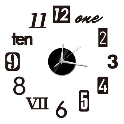 Ceas de perete luminos 3D Ceasuri de perete digitale fără cadru Autocolante de perete acrilice DIY Ceas silentios din cuarț pentru decorarea peretelui de acasă la birou