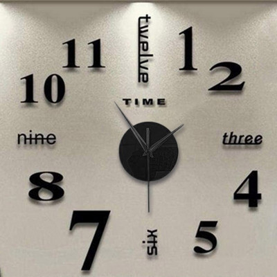 Frameless Diy Wall Mute Clock 3d Mirror Αυτοκόλλητο Διακόσμηση σπιτιού Ρολόι Wall Mute Ρολόι τοίχου 12 ωρών Οθόνη με ένδειξη ώρας 50x50cm