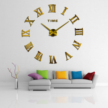 Направи си сам стенен петел Промоция Нов домашен декор Голямо римско огледало Модни модерни кварцови часовници Стикер за всекидневна Часовник