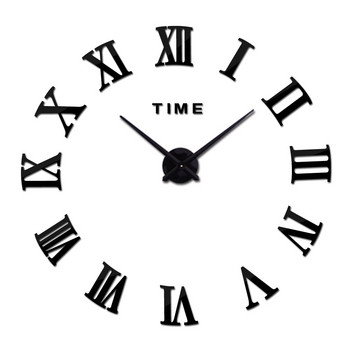 Ново креативно голямо акрилно огледало стенен часовник Направи си сам кварцов часовник Еднолицеви часовници модерна декорация на дома стикери за хол