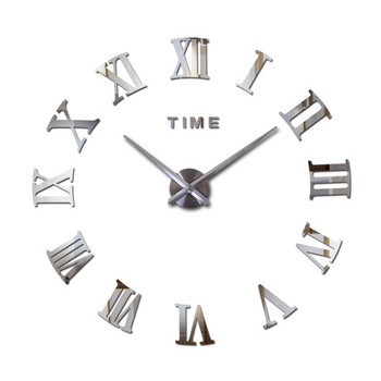 Ново креативно голямо акрилно огледало стенен часовник Направи си сам кварцов часовник Еднолицеви часовници модерна декорация на дома стикери за хол