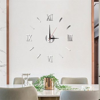 Светещи Направи си сам кварцови часовници Часовник 3D арабски цифри Акрилно огледало Стенен часовник Стикер Модна декорация на дома Стикер за хол