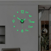 Nou creativ ceas de perete luminos camera de zi diy autocolant ceas ceas mut ceas perete decorare acasă