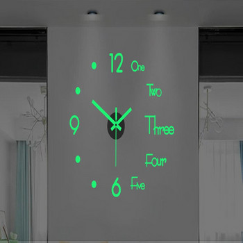 Нов креативен светещ стенен часовник, хол, направи си сам, часовник със стикери за стена, без звук, часовник, стенен часовник, декорация на дома