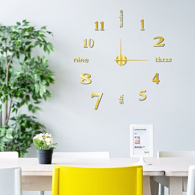3DRoman numerikus falióra világító keret nélküli falióra, csendes digitális óra fali matrica, nappali irodai fali dekorációs matrica