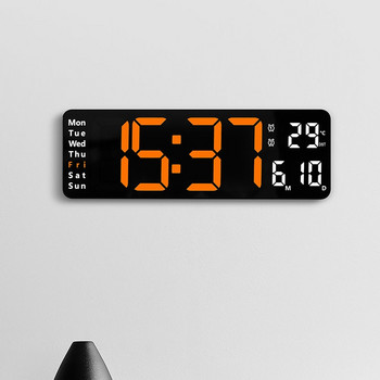13-инчов седящ висящ стенен часовник с двойно предназначение LED цифров дисплей Температура на батерията Седмица Час Дата За декорация на дома