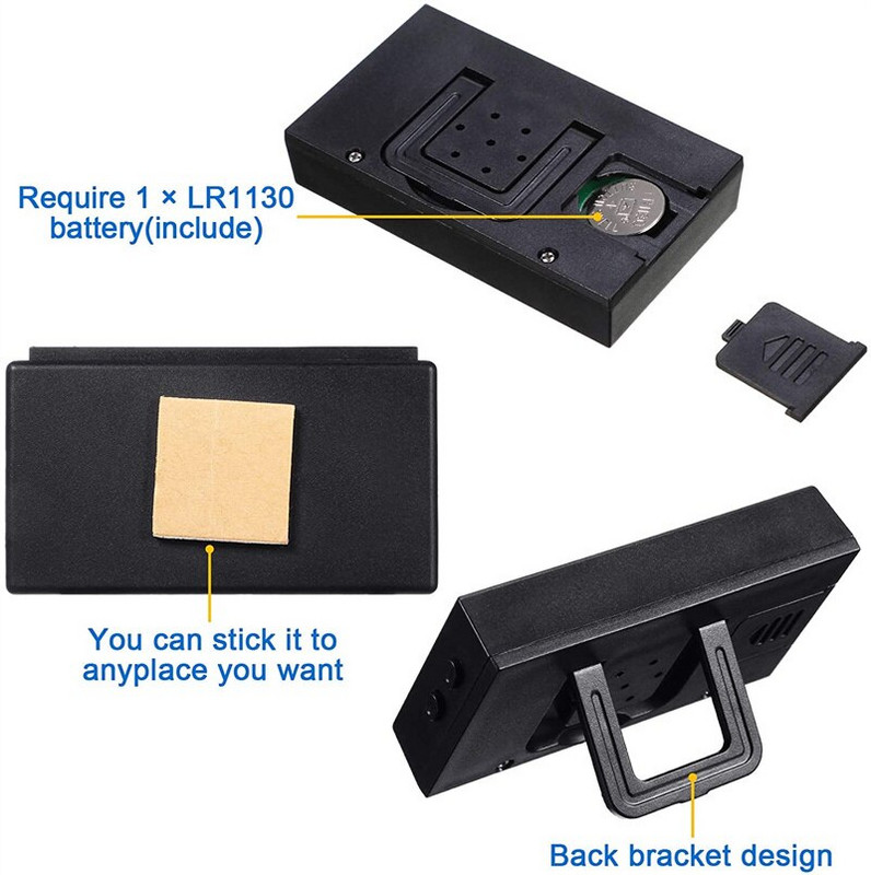 1db mini autós óra, teherautó műszerfala idő kényelmes, tartós öntapadó konzolos jármű elektronikus digitális óra autóhoz