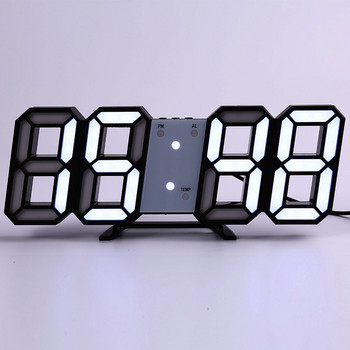 LED цифров стенен часовник, аларма, дата, температура, автоматична подсветка, маса, работен плот, стойка за декорация на дома, висящи часовници