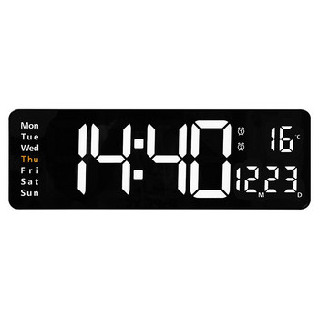 Голям дигитален дисплей LED стенен часовник Дистанционно управление Час Дата Седмица Температура Цифров дисплей Часовник Време Функция Стенен монтаж