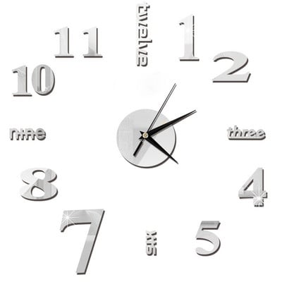 DIY falióra 3D Kreatív karóra Órák Akril Tükör Matricák Nappali Kvarctű Horloge Otthoni Dekoráció Falióra Dropship