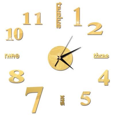 DIY falióra 3D Kreatív karóra Órák Akril Tükör Matricák Nappali Kvarctű Horloge Otthoni Dekoráció Falióra Dropship