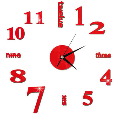 DIY falióra 3D Kreatív karóra Órák Akril Tükör Matricák Nappali Kvarctű Horloge Otthoni Dekoráció Falióra Dropship